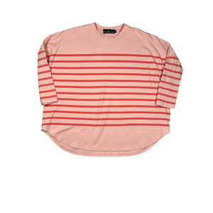 Tuckernuck Pomander Place Top Womens One Size Boxy Striped Pink Long Sleeve